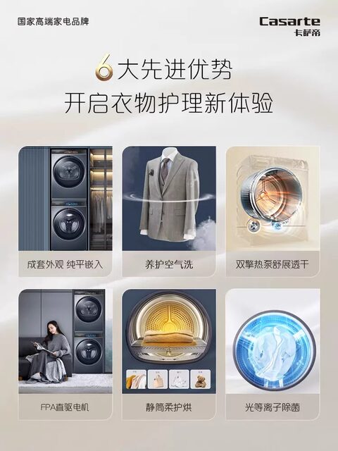 Casarte Washing and Drying Combo Set C1 D10L5Elu1+Cgq 10Fl5Eu1 Drum Washing Machine 10kg