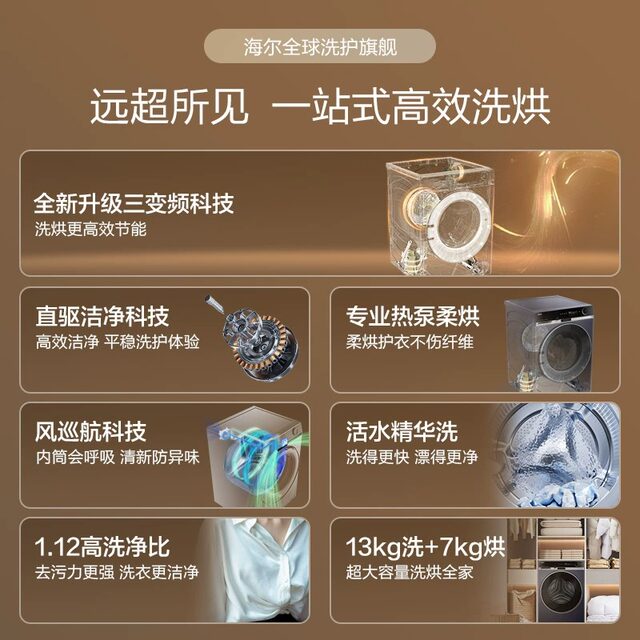 Haier Xhg13L98U1 Washing Machine X11 Heat Pump Washer-Dryer Integrated Machine Essence Wash 13kg Large Capacity