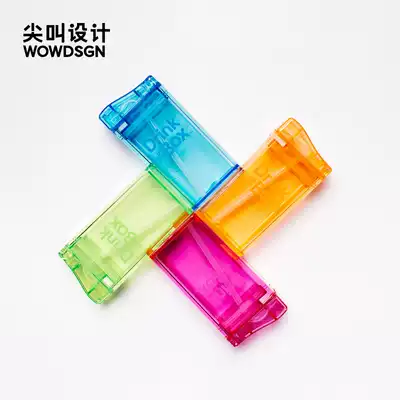 Scream design Drink in the Box rectangular water Cup portable straw cup large capacity