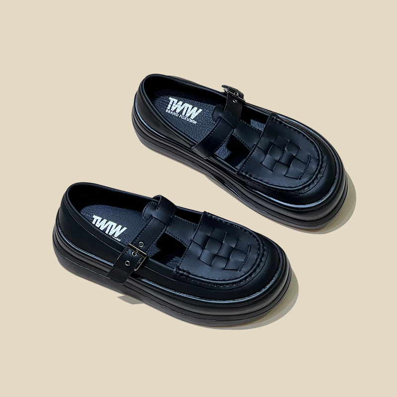 Heavy weights New Tweets New Tweets Design Sensation Thick Bottom Mary Treasures Shoes 100 Hitch Fashion Woven Big Head Doll Shoes Single Shoes