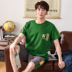 Bộ đồ ngủ Mens Summer bông Shorts Thin bông Mens Casual Summer Thêm Mã Home Mang Set. 