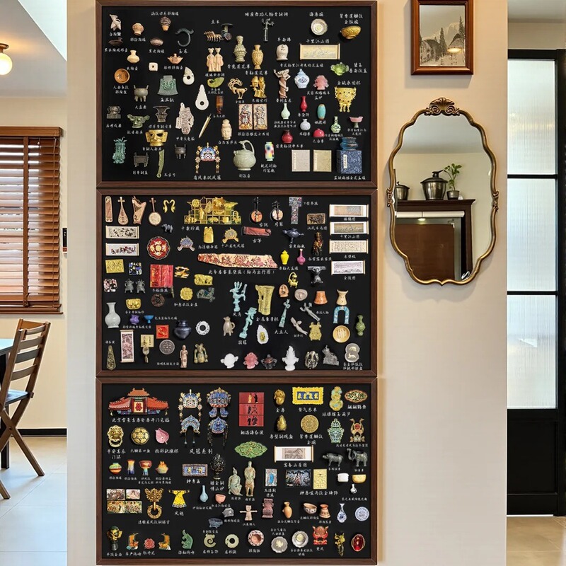 Magnetic Refrigerator Magnet Display Board Small Blackboard Cosmetics Storage Board Display Rack Magnetic Hanging Storage Rack