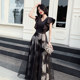 Evening dress skirt female 2020 new banquet black long section high-end temperament can usually wear noble and elegant dress