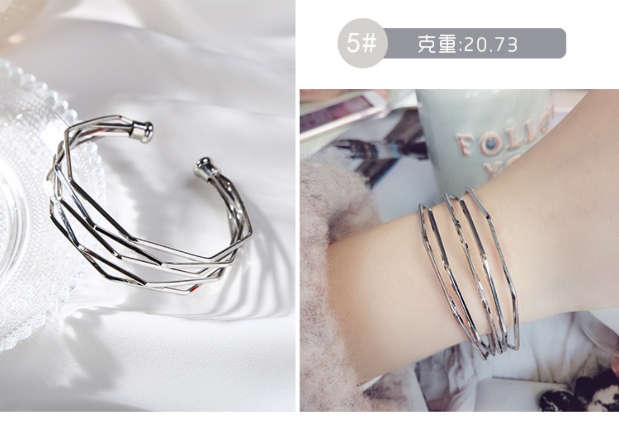 闺 vòng tay nữ phiên bản tiếng Hàn của hình học đơn giản mở ra cho sinh viên nhỏ tươi hipster hoang dã vòng đeo tay trang sức retro vòng tay tinh lâm