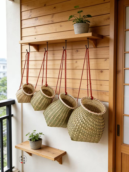 Bamboo Woven Storage Basket Children Props Little Pannier