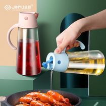 Oil pot Oil tank Household kitchen automatic opening and closing glass oil bottle leak-proof vinegar pot oil bottle Sauce sesame oil vinegar seasoning bottle