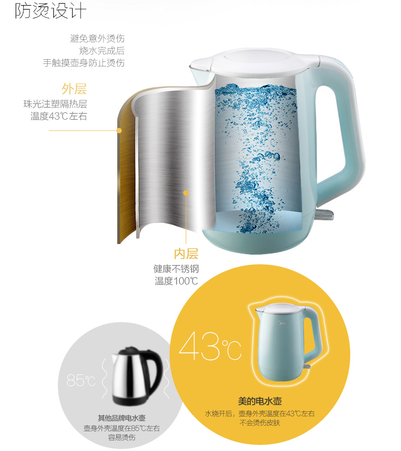 ấm siêu tốc saiko Ấm đun nước điện đẹp nhà 304 inox công suất lớn ấm tự động tắt nguồn cách điện một ấm đun nước điện - ấm đun nước điện bình đun siêu tốc mini