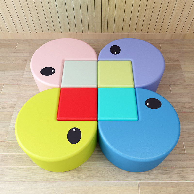 Kindergarten Children's Early Education Center Soft Bag Pac-Man Snake Snake Creative Personality Shaped Sofa Combination Cute Stool