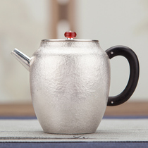 Sterling silver 999 silver pot handmade silver teapot kung fu tea set boiling teapot household frosted hammer pattern teapot