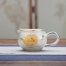 Fu Gui Man Tang Gong Dao Cup 999 Sterling Silver Gong Dao Cup Gilt Kung Fu Tea Set Silver Tea Sea Foot Gong Dao Cup