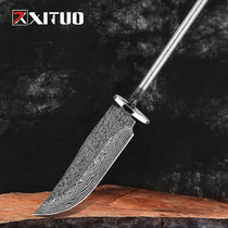 High carbon steel blade Damascus pattern stainless steel hand knife DIY knife blank small straight knife semi-finished product