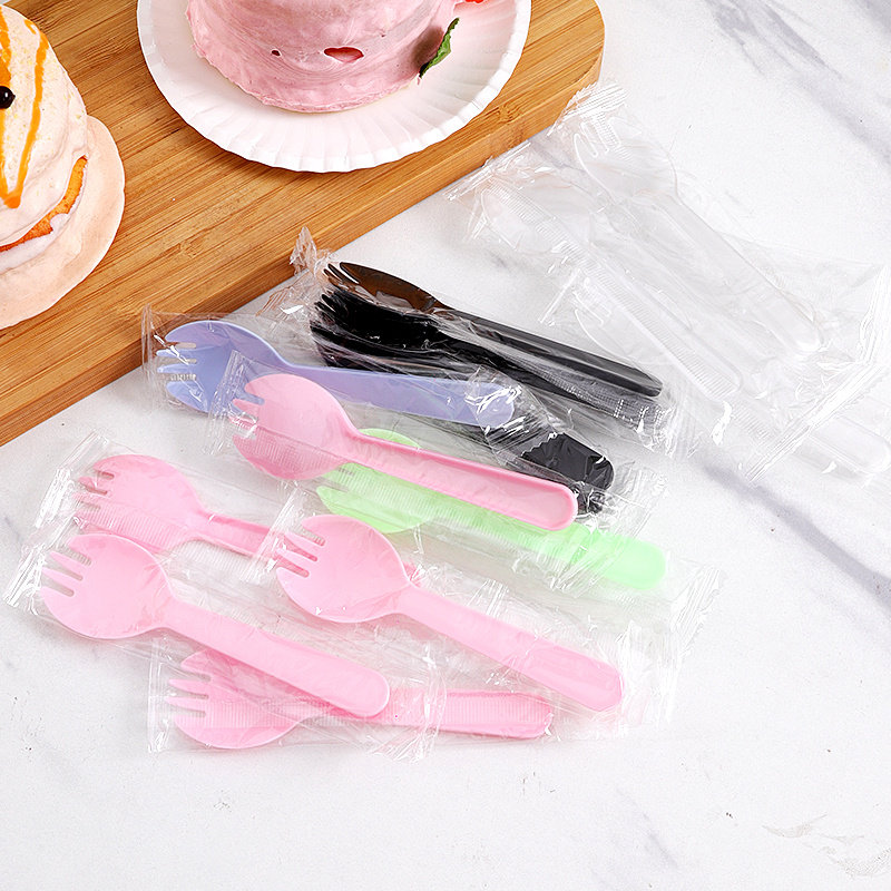 Disposable Black Rice Yellow Spoon Fork Yogurt Spoon Mid West Meal Spoon Sweet Spoon Sweet Spoon Cake Independent Packaging 100 Only-Taobao