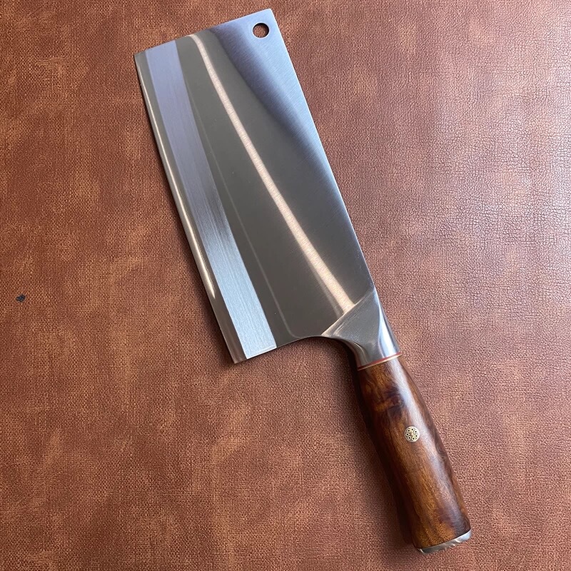 Imported German 9Cr18Mov Steel Knife, Household Kitchen Knife for Cutting Meat, Three-In-One Steel, Ultra-Sharp, Dual-Purpose for Chopping and Slicing