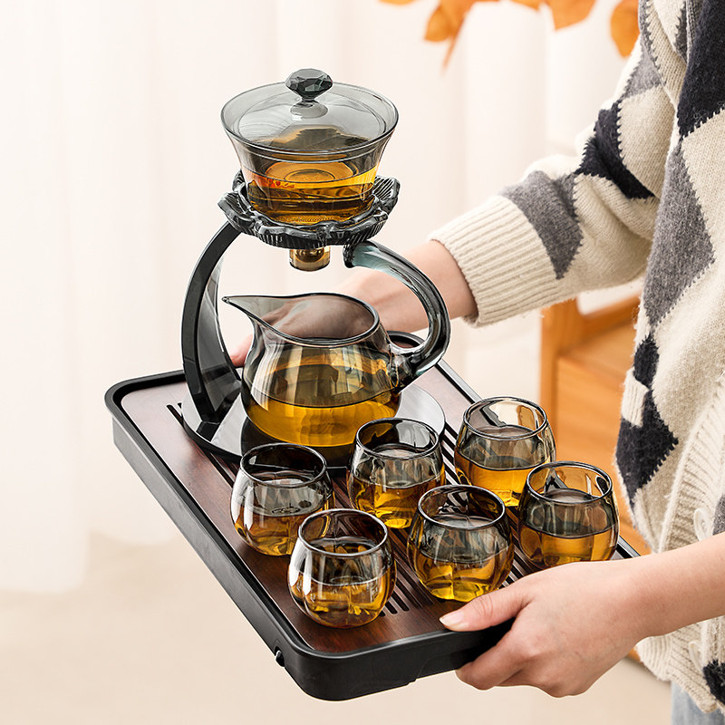 Glass Automatic Tea Set for Home Use, Light Luxury Magnetic Suction ...