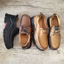 Foreign Trade Genuine Leather Male Shoes Withdrawal Cabinet Pick Up Leakage Non-slip Wear Resistant Head Layer Bulls Leather Head Tooling Shoes Thick Bottom Outdoor Casual Shoes