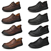 Foreign Trade Original Sheet 2022 New Waterproof Outdoor Hiking Mountaineering Shoes Headlayer Bull Leather Sport Casual Leather Shoes Man Genuine Leather