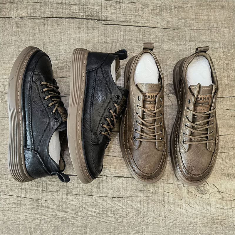 Withdrawal Cabinet Men Shoes 2022 Spring Summer New Wave Shoes Business Positive Clothing Casual Leather Shoes Black Color color Shoes Retro Tooling Shoes