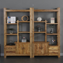 Solid wood Chinese tea display simple old elm Bogu rack Antique Dobao pavilion entrance cabinet partition storage bookshelf