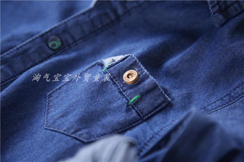 Áo sơ mi denim bé trai 2019 mùa thu mới cho bé Áo khoác denim cho bé sơ mi dài tay trẻ em - Áo sơ mi