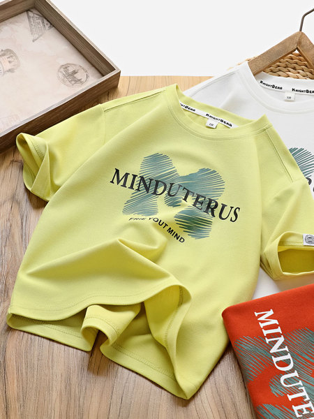 Boys' Printed Short-Sleeved T-Shirt 2025 Summer Kidsren's Casual T-Shirt Medium and Large Kidsren's Half-Sleeved T-Shirt Round Neck Loose Top