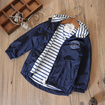 Boys spring and autumn coat 2021 spring new childrens hooded assault coat