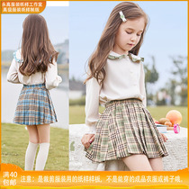 Clothing cutting pattern girl skirt jacket suit navy collar shirt pleated skirt parent-child clothes drawing model