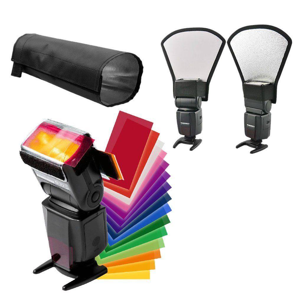 Flash Light Diffusion Kit 12 Color Machine Top Flash Color Filter Hot Boot Flash Spotlight Silver White version