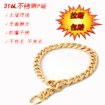 Pet Traction Seamless Welding Dog Chain Sub stainless steel Dog Item Circle Explosion-proof Dash Chain Teddy Gold Mound large canine