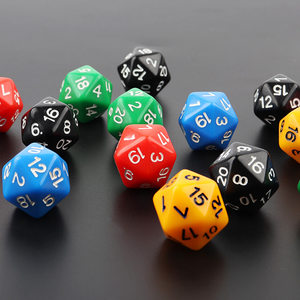 Multi-faceted digital dice environmentally friendly acrylic material student players twenty-sided diamond-shaped dice operation number teaching aids