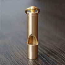 Vintage brass whistle Handmade brass whistle Survival whistle Keychain pendant Outdoor supplies EDC