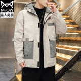 Демисезонная куртка, пуховик с пухом, 2021 года, увеличенная толщина