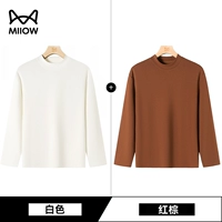 Половина -neck белый+красный коричневый (модал эссенции 60 -х годов)