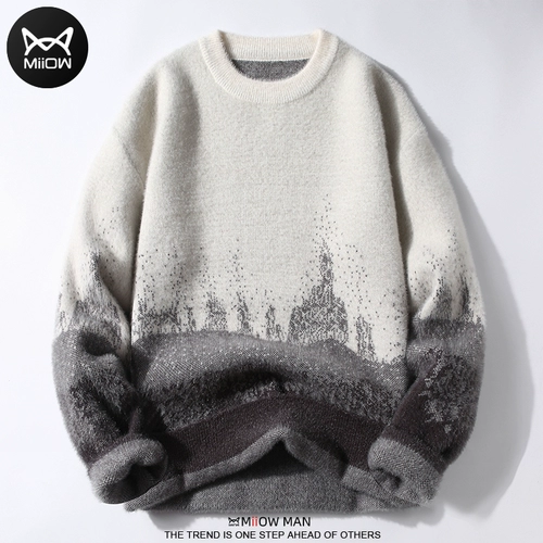 Демисезонный бархатный свитер, трикотажные двусторонние бархатные мужские приятные телу джинсы с начесом