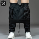 Демисезонные утепленные штаны, свободный прямой крой, оверсайз