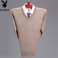 Đặc biệt cung cấp giải phóng mặt bằng tinh khiết áo len cashmere nam cổ tròn dày áo len trung niên mùa đông áo len kích thước lớn áo da nam cao cấp