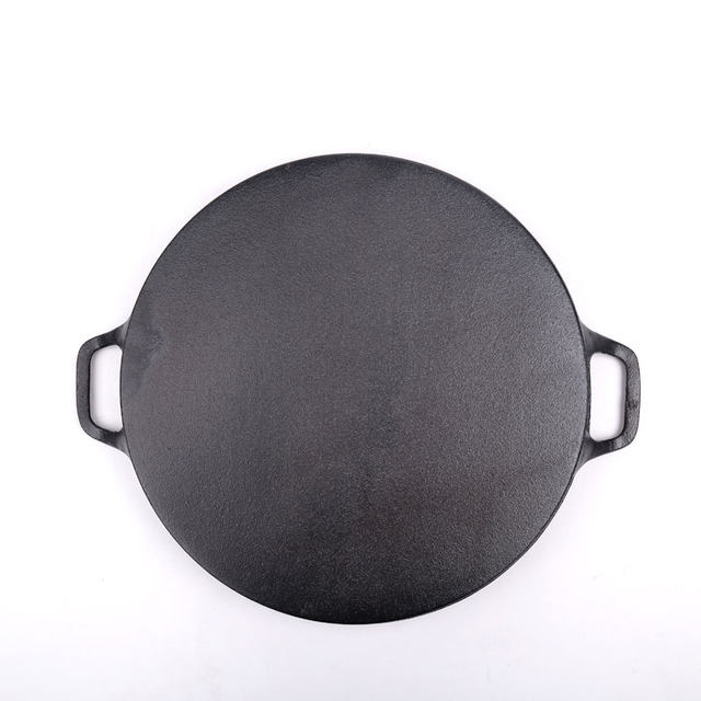 Thickened Old Beijing Grilled Meat Griddle, Cast Iron Round Striped Griddle, Steak Frying Pan, Barbecue Pan, Korean-Style Teppanyaki Pan