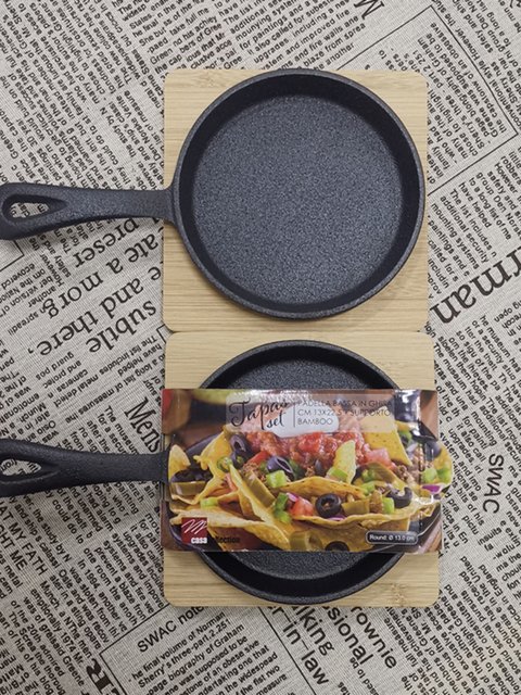 Foreign Trade Export Frying Pan, Baked Rice Pot, Cast Iron Pan, Uncoated Frying Pan, Oval Frying Pan, Double-Ear Baking Pan