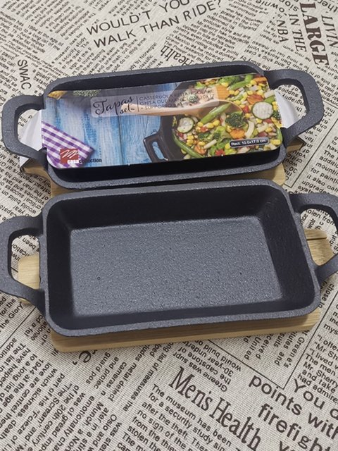 Foreign Trade Export Frying Pan, Baked Rice Pot, Cast Iron Pan, Uncoated Frying Pan, Oval Frying Pan, Double-Ear Baking Pan