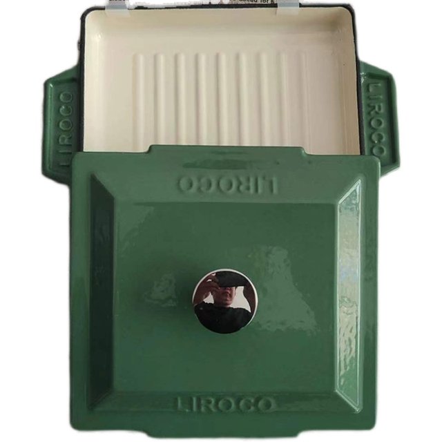 Foreign Trade Surplus Cast Iron Enamel Mini Grill Pan Steak Pan Frying Pan Suitable for Induction Cooker, Gas Stove, and Open Flame