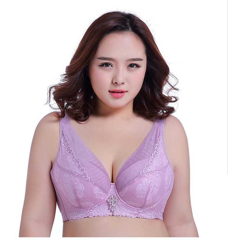 Mỡ MM cộng với phân bón XL bra siêu mỏng cúp ngực lớn khoe ren nhỏ tụ tập đồ lót bra cup lớn DEF áo lót nữ