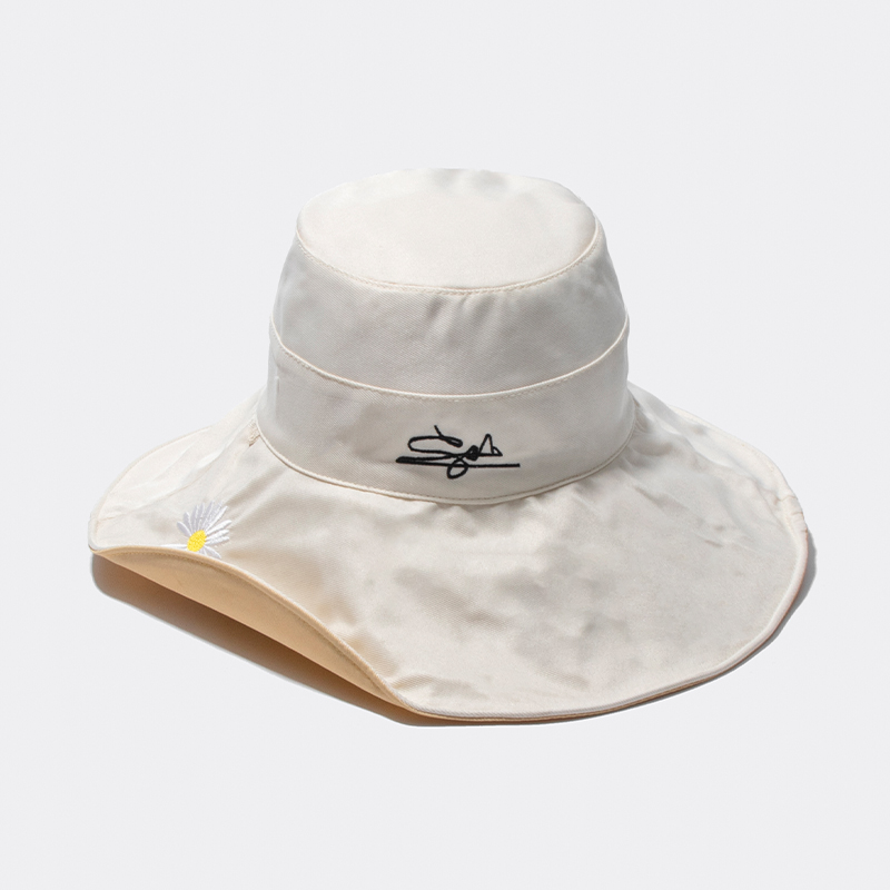 (DAISY) Beige And Yellow With Windbreak, 11Cm BrimInternet celebrity Fisherman hat summer solar system veil Korean version tide sunshade Big edge Sunscreen Sun hat two-sided Hat female spring and autumn