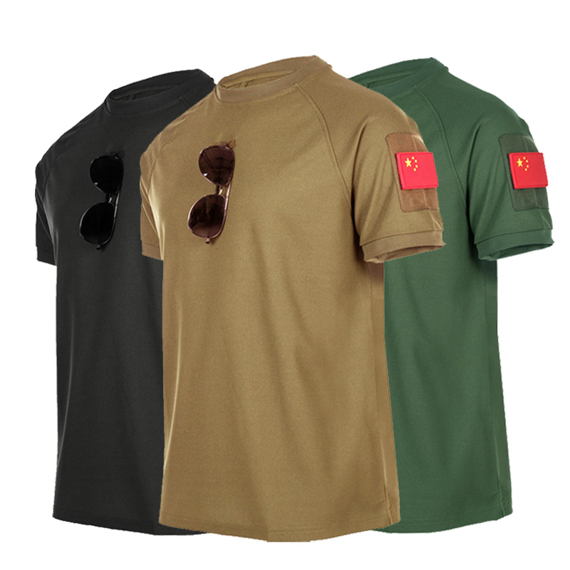 Custom Team Special Soldier T-shirt Male Short Sleeve Large Size Military Meme Tactical Round Collar Speed Short Sleeve Suction Sweat Outdoor Training Clothing
