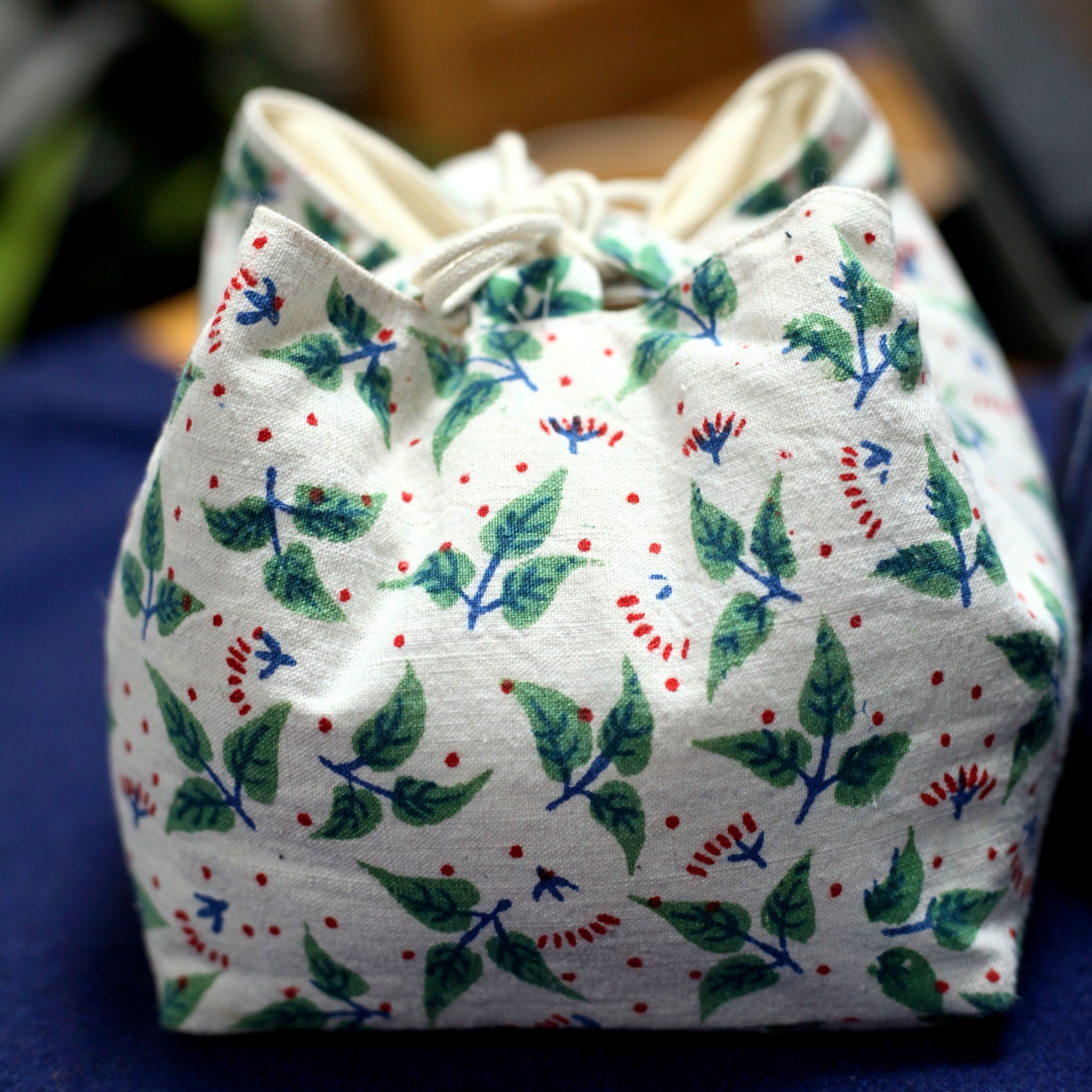 Tea set travel bag pure cotton hand-woven ancient cloth double-layer quilted one pot of four cups kung fu tea bag storage