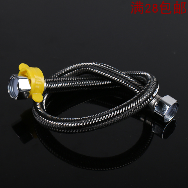 4 STAINLESS STEEL BLACK AND WHITE MIXED HOT AND COLD WATER TOILET WATER HEATER TAP DOUBLE HEAD HIGH PRESSURE EXPLOSION PROTECTION WATER HOSE
