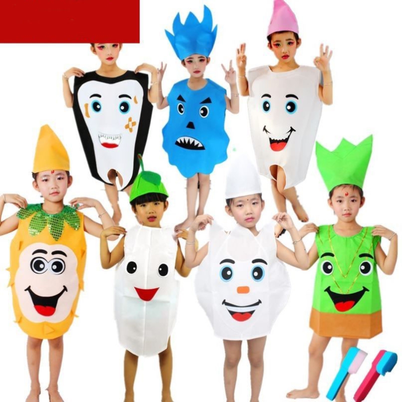 Kindergarten tooth bacteria battle jacket bacteria bacteria fight black toothbrush styling props