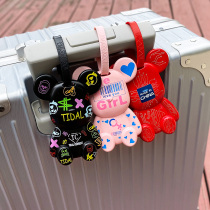 Suitcase Listed Boarding Pass Tag Checked Suitcase Luggage Card Cartoon Creativity Label Pendant Anti-Loss Tie