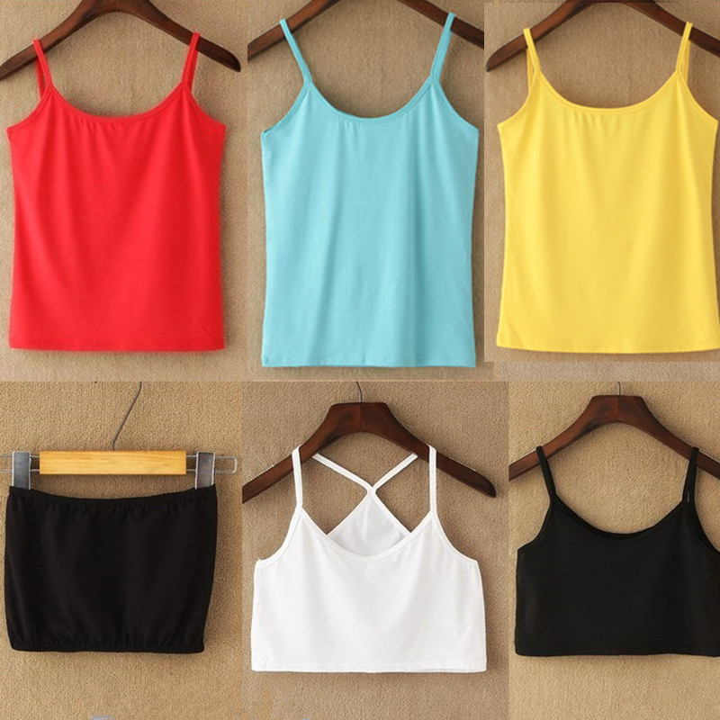 Middle and High School Student Underwear 7-8-9-10-12-30 Years Old 18-Year-Old Girl Short Camisole Cross-Back Vest Bright Red