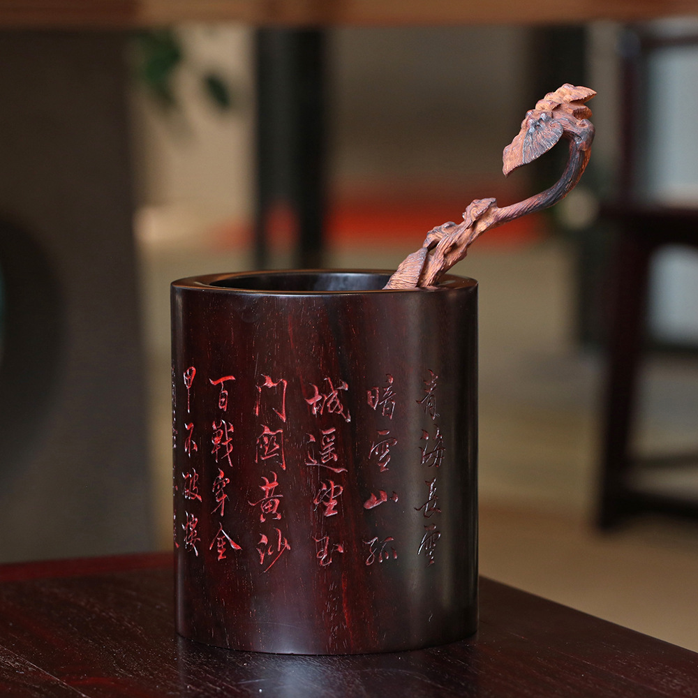 Large DeIndia Little Leaf Purple Sandalwood (Pen Holder) Wild Lin Bag Paste Old Materials House Supplies