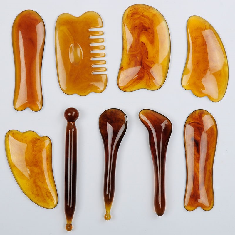 Scraping board facial set massage board face muscle-lifting face-lifting scraping tablets whole body non-Bianstone jade horns