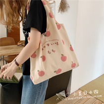 Japanese GP Officer Net Small Fresh Sail Bag Women Peach Printed Single Shoulder Bag Day Tie Cute Hand Pocket Cute